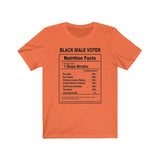 Black Male Voter Nutrition Label Crew Neck Tee
