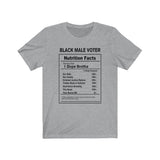 Black Male Voter Nutrition Label Crew Neck Tee