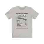 Black Male Voter Nutrition Label Crew Neck Tee
