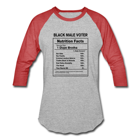 Unisex Baseball T-Shirt - heather gray/red